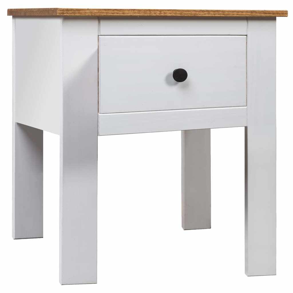 vidaXL Noptieră, alb, 46 x 40 x 57 cm, lemn de pin, gama Panama 