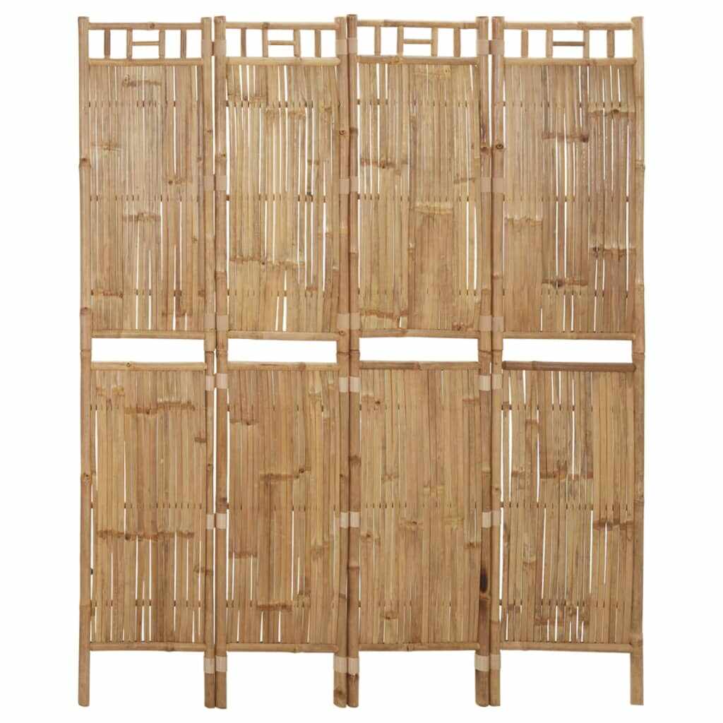 vidaXL Paravan de cameră cu 4 panouri, 160 x 180 cm, bambus