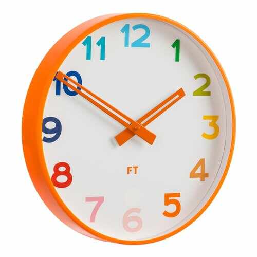 Ceas de perete Future Time FT5010OR Rainbow orange,pentru copii, de design, diam. 30 cm