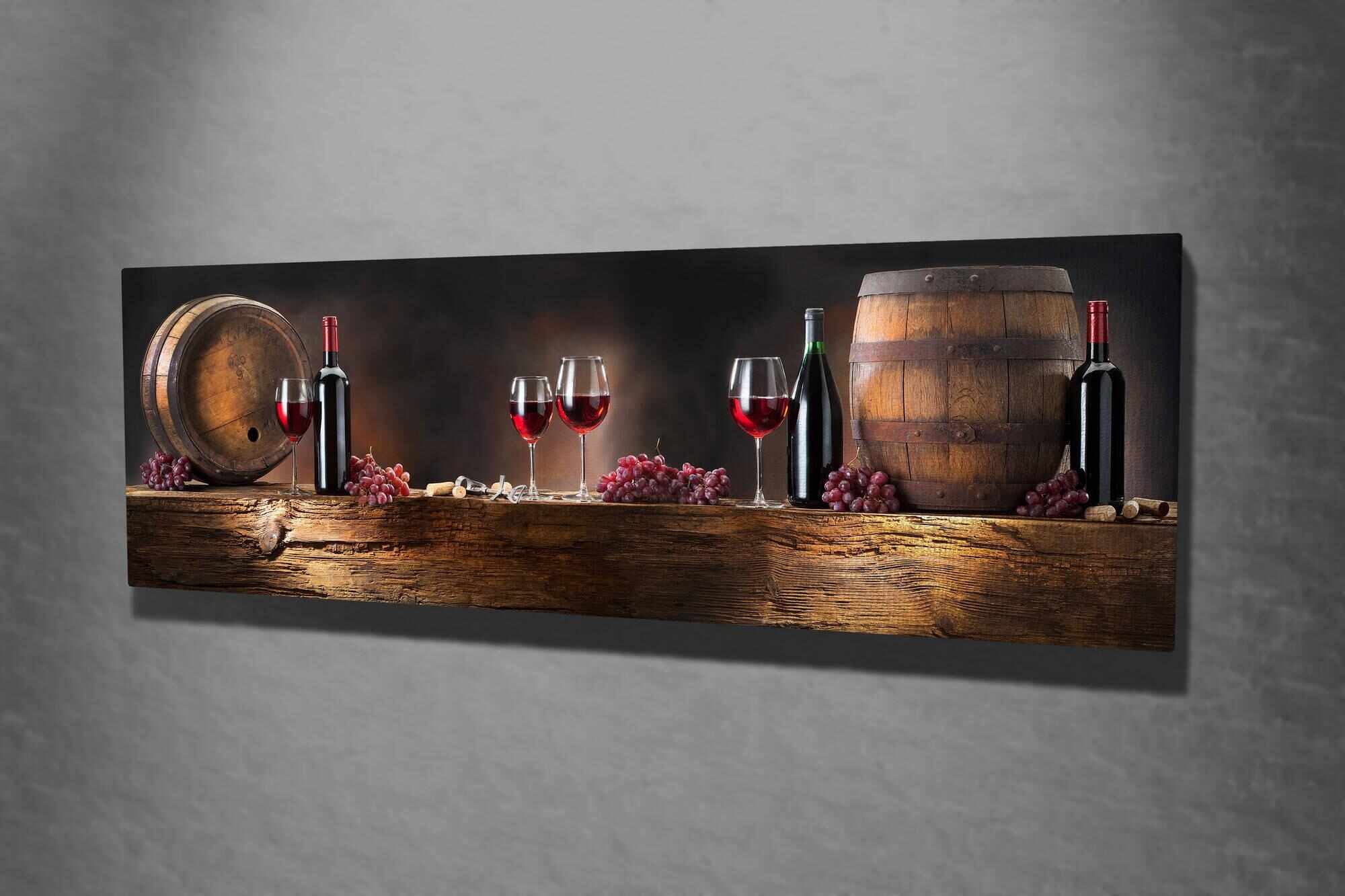 Tablou Canvas Picsie Wine PC010 Multicolor, 80 x 30 cm