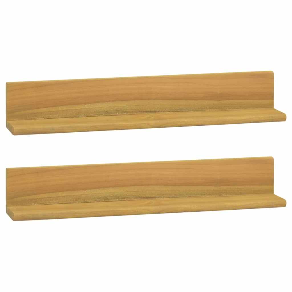 vidaXL Rafturi de perete, 2 buc., 60x10x10 cm, lemn masiv de tec