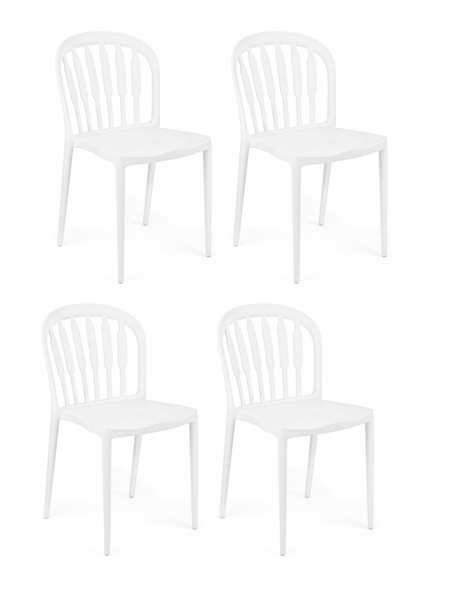 Set 4 scaune din plastic Paxton Alb, l41xA52,5xH81 cm