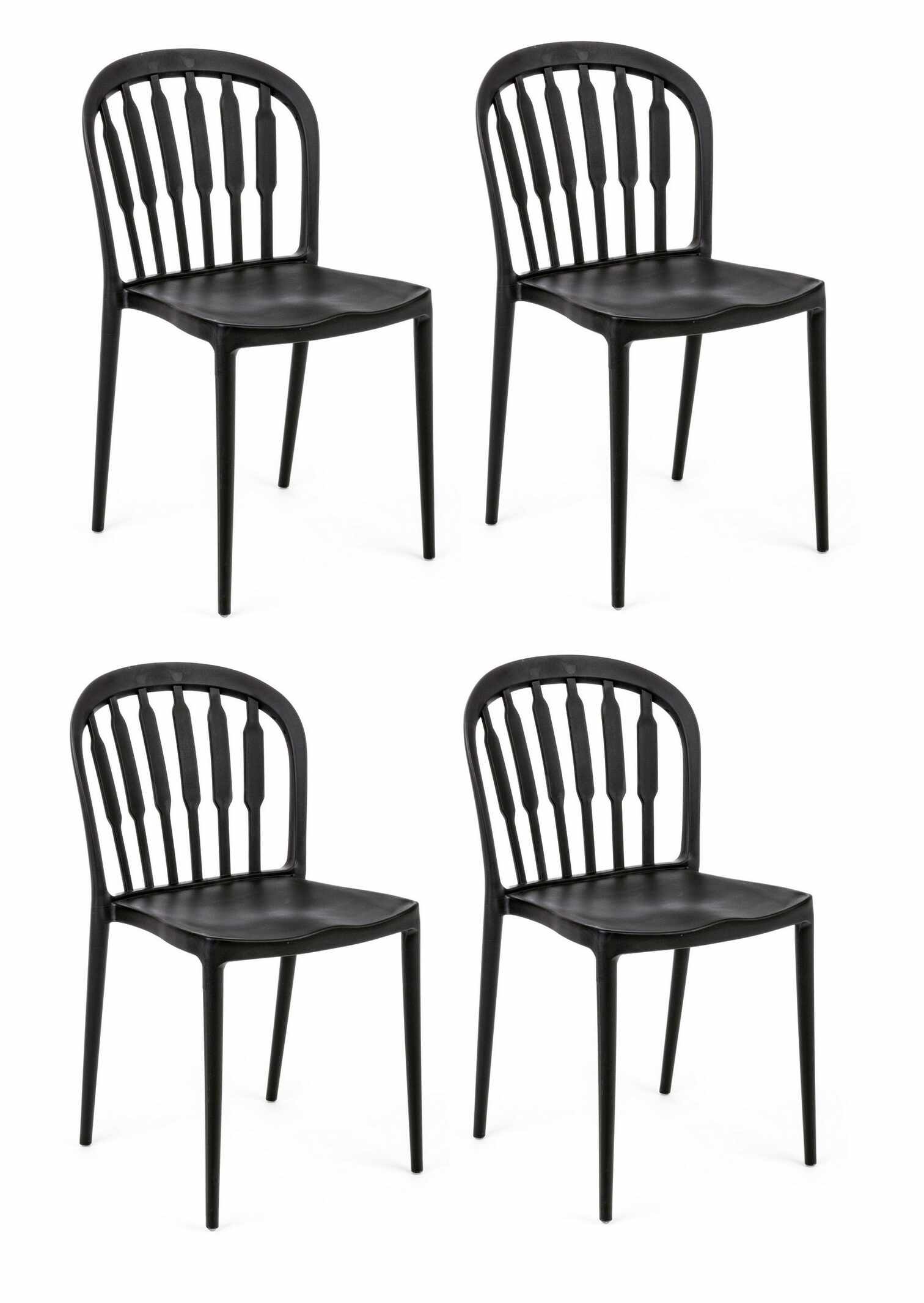 Set 4 scaune din plastic Paxton Negru, l41xA52,5xH81 cm