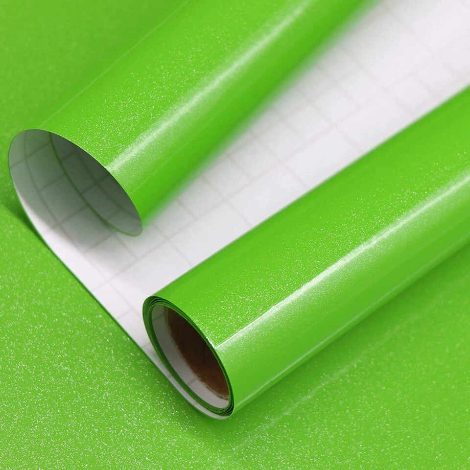 Tapet autoadeziv Decoroom, PVC, verde deschis, 40 x 300 cm