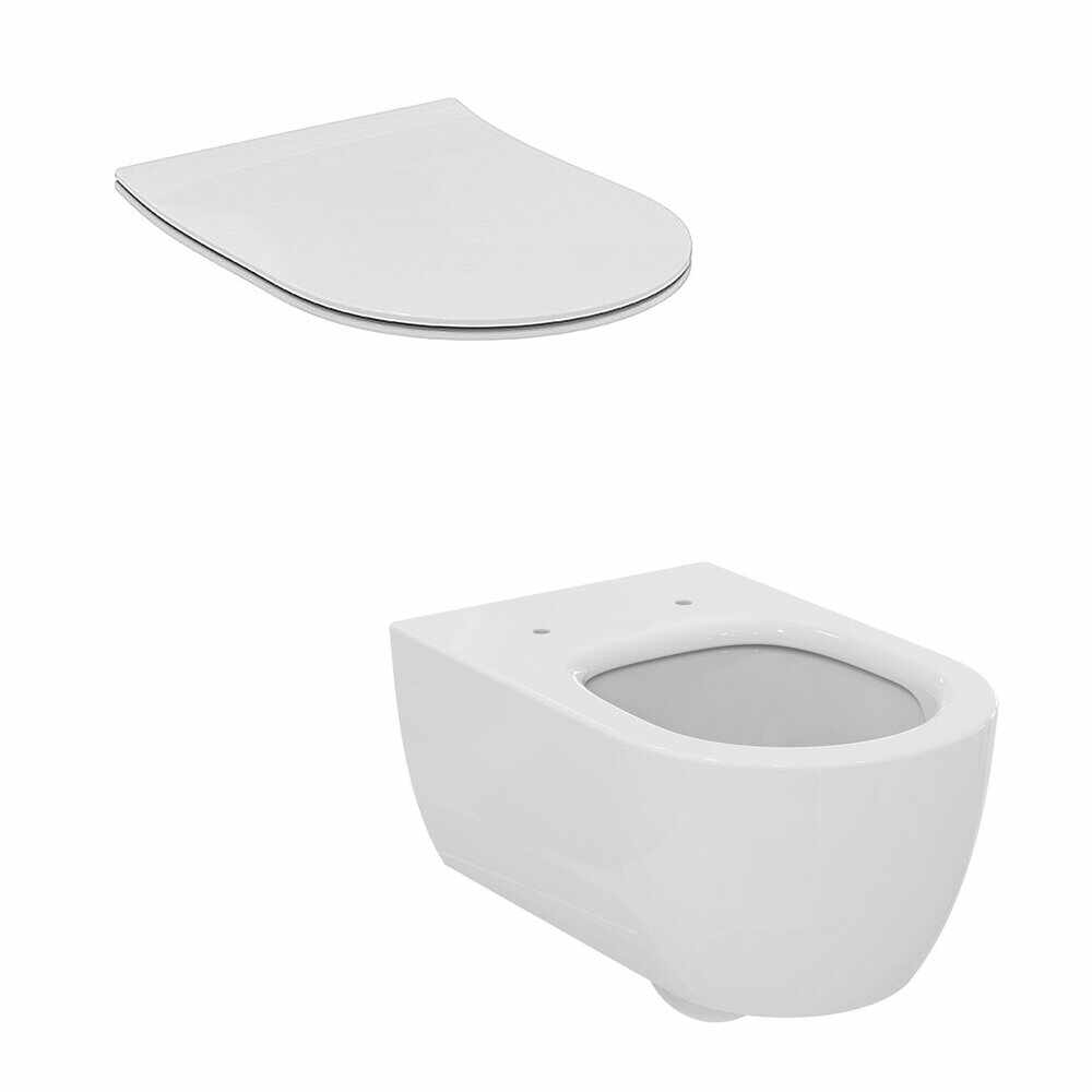 Set vas wc suspendat Ideal Standard Atelier Blend Curve alb si capac softclose