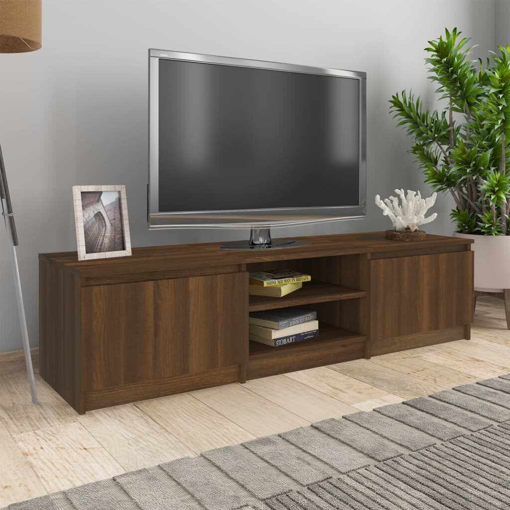vidaXL Comodă TV, stejar maro, 140x40x35,5 cm, lemn prelucrat