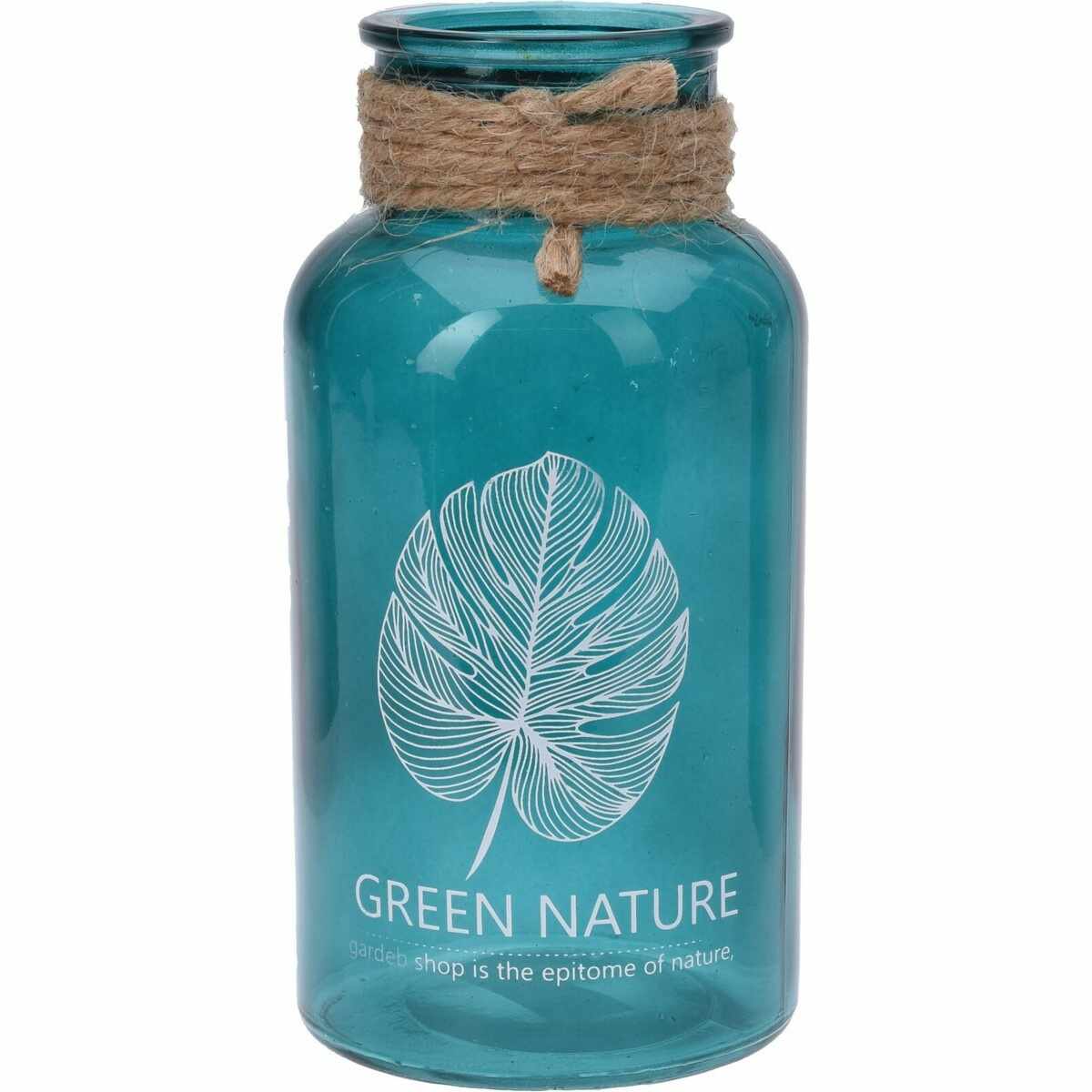 Vază din sticlă Green nature, albastru, 8 x 13 cm
