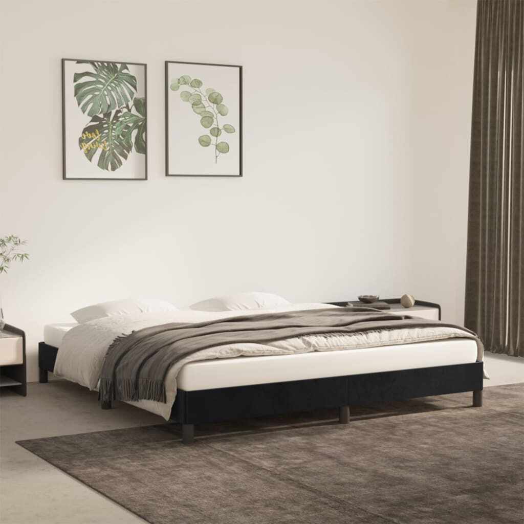 vidaXL Cadru de pat, negru, 160 x 200 cm, catifea