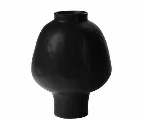 Vaza pentru flori Saki, ceramica, negru, 25 x 32 cm