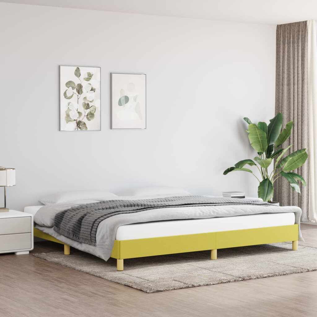vidaXL Cadru de pat, verde, 200x200 cm, material textil