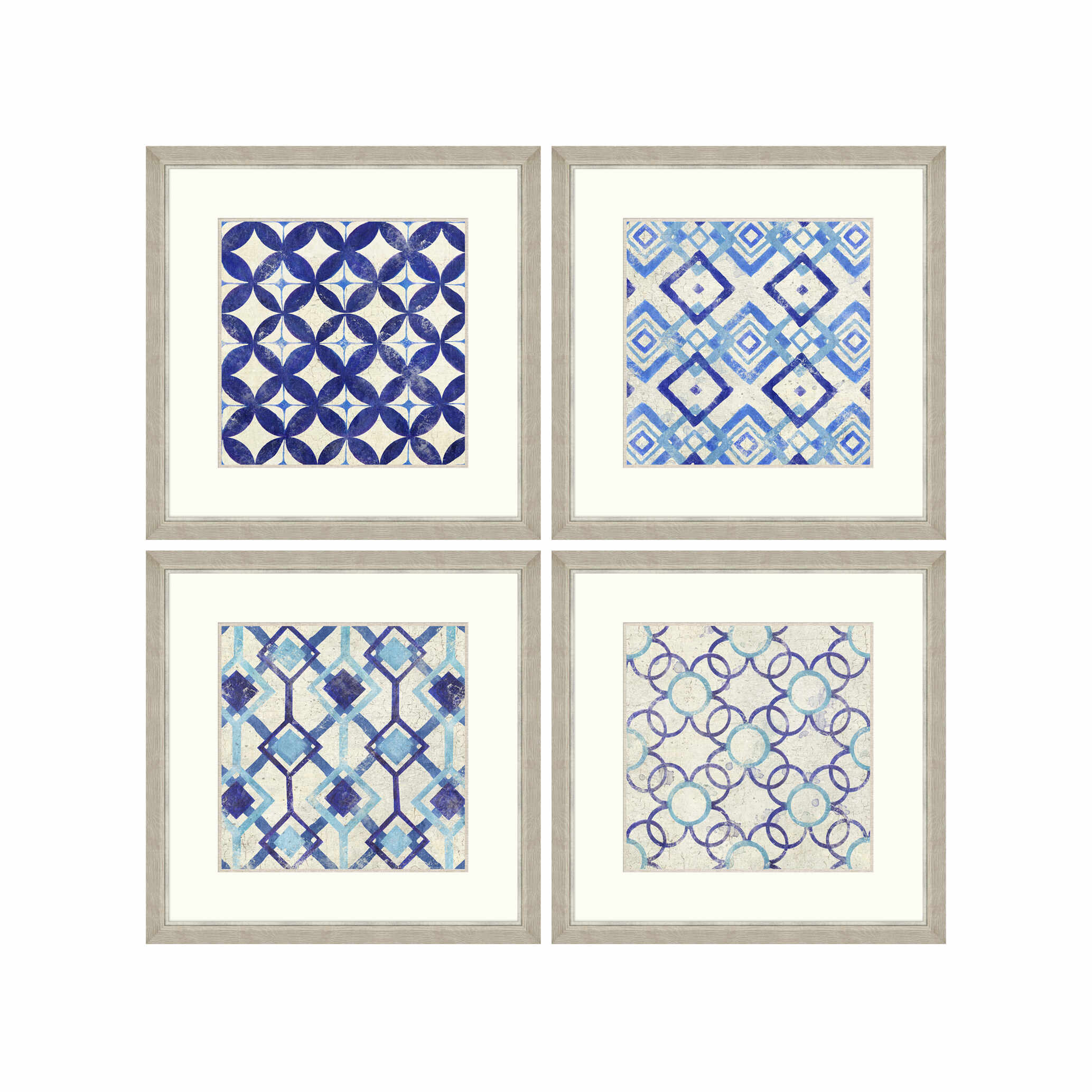 Tablou 4 piese Framed Art Geometric Pattern I & IV