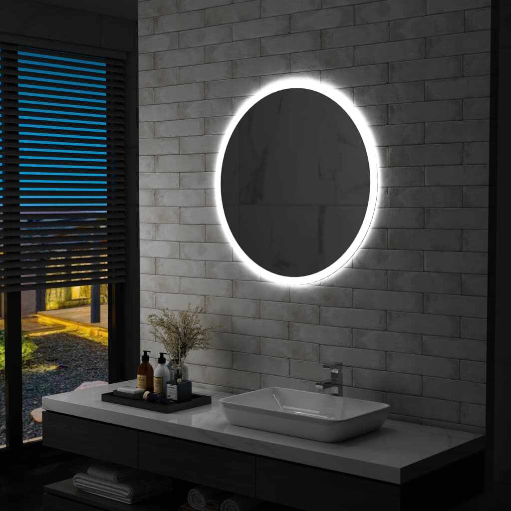 vidaXL Oglindă cu LED de baie, 80 cm
