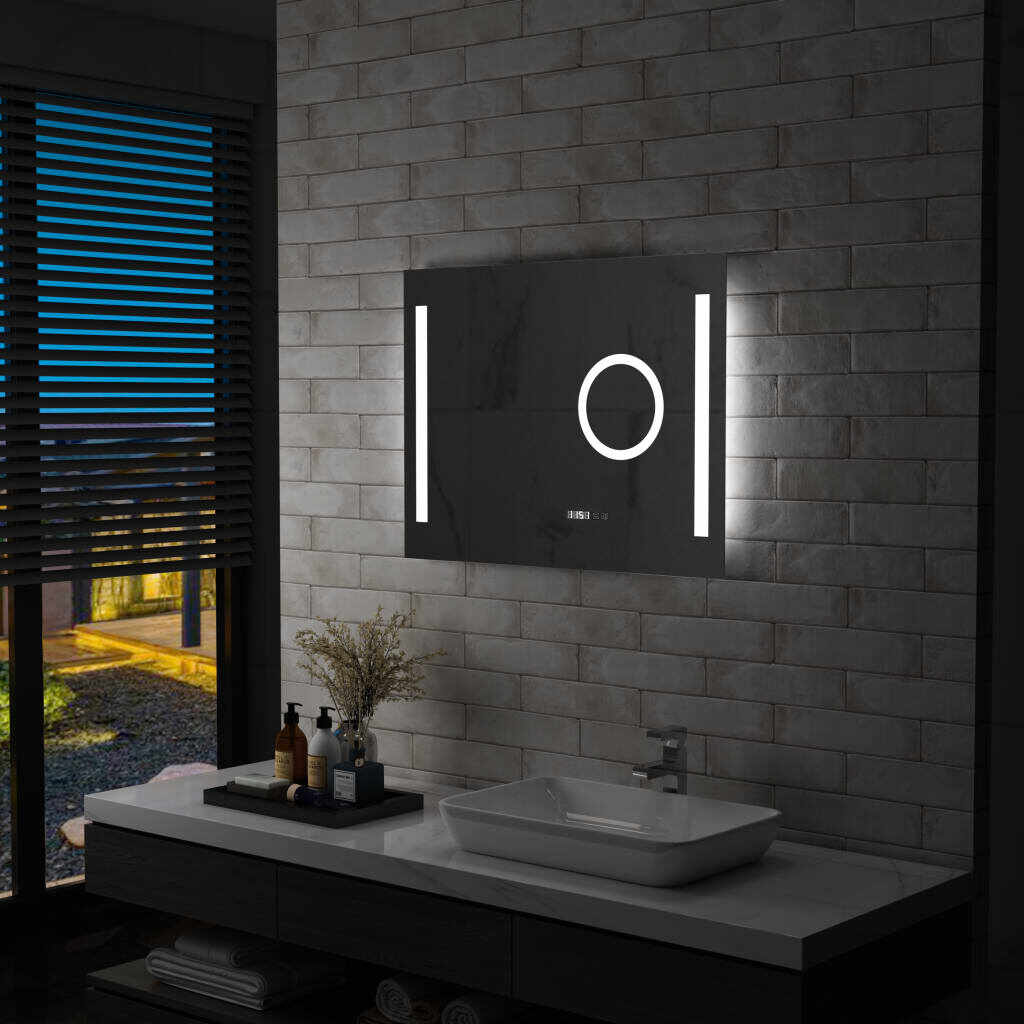 vidaXL Oglindă cu LED de perete de baie cu senzor tactil, 80 x 60 cm