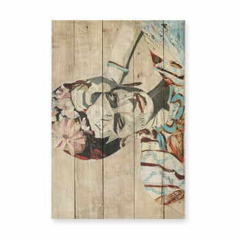 Tablou din lemn de pin Madre Selva Collage of Frida, 40 x 60 cm