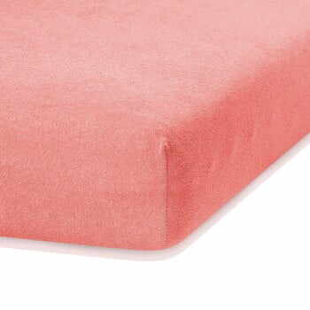 Cearceaf elastic AmeliaHome Ruby, 200 x 100-120 cm, roz corai