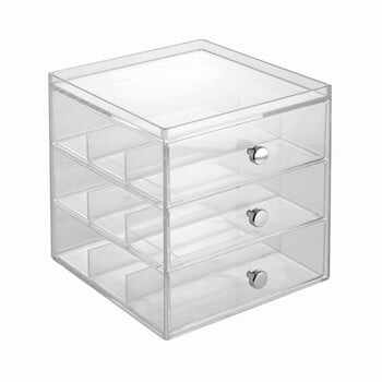 Organizator transparent pentru ochelari cu 3 sertare, iDesign