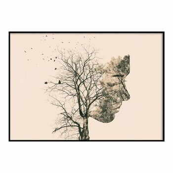 Poster DecoKing Girl Silhouette Tree, 100 x 70 cm