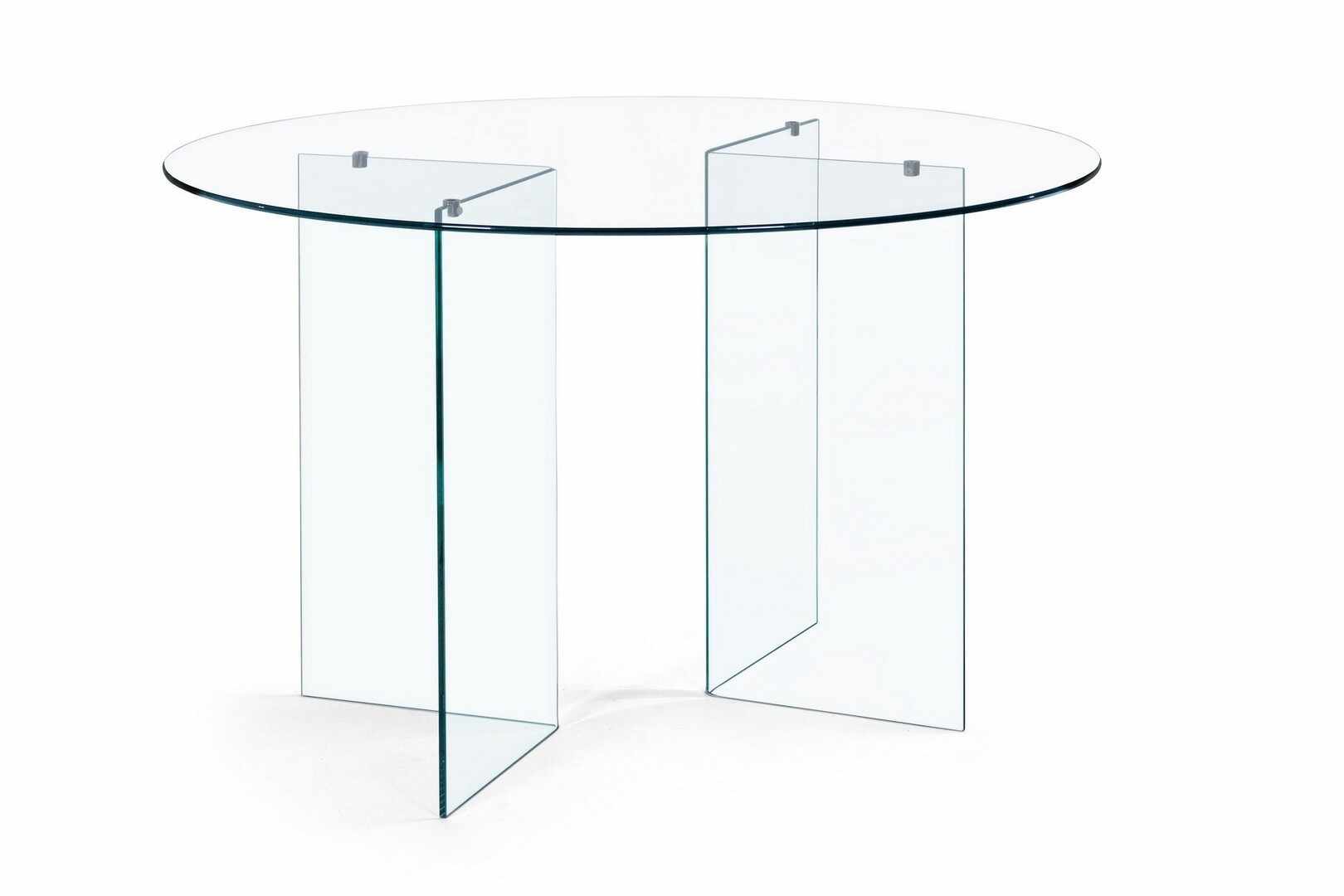 Masa rotunda din sticla Iride Transparent, Ø130xH75 cm