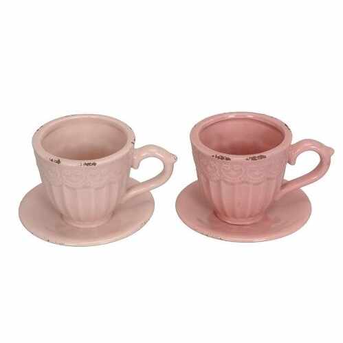 Ghiveci Cup din dolomita roz 13x8 cm - modele diverse