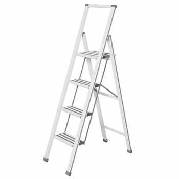 Scără pliantă Wenko Ladder, înălțime 153 cm, alb