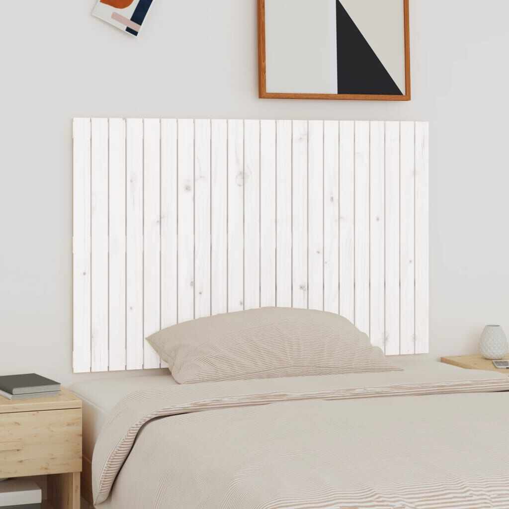 vidaXL Tăblie de pat pentru perete, alb, 140x3x90 cm, lemn masiv pin