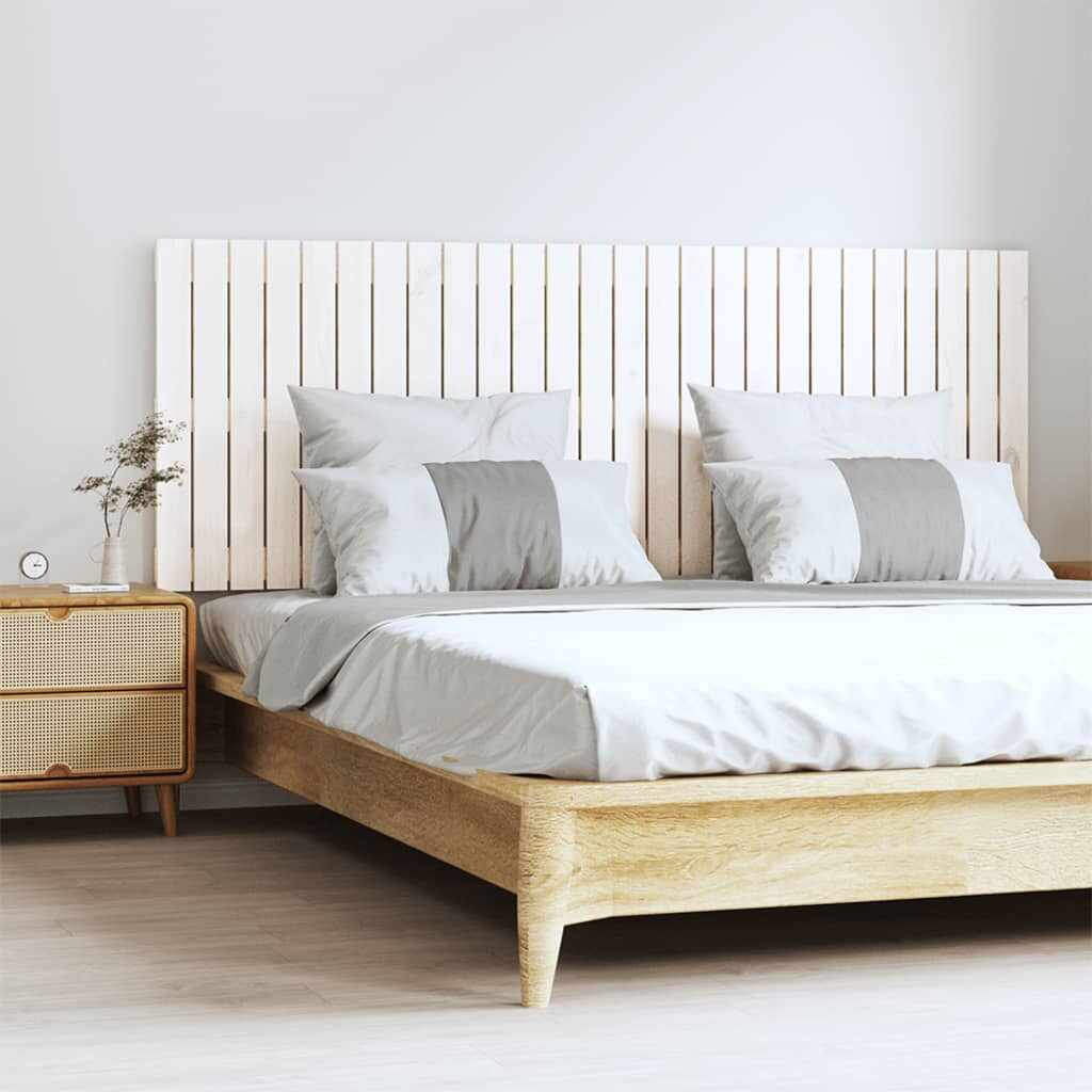 vidaXL Tăblie de pat pentru perete, alb, 166x3x60 cm, lemn masiv pin