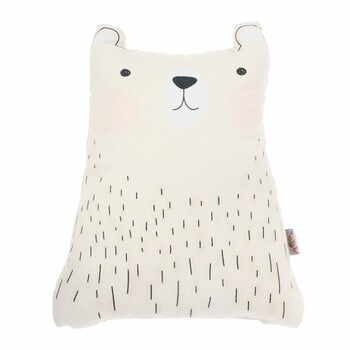 Pernă din amestec de bumbac pentru copii Apolena Pillow Toy Bear Cute, 22 x 30 cm, maro deschis