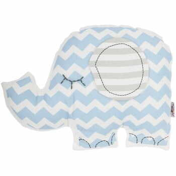 Pernă din amestec de bumbac pentru copii Apolena Pillow Toy Elephant, 34 x 24 cm, albastru