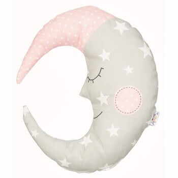 Pernă din amestec de bumbac pentru copii Apolena Pillow Toy Moon, 30 x 33 cm, bej roz