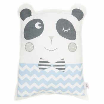 Pernă din amestec de bumbac pentru copii Apolena Pillow Toy Panda, 25 x 36 cm, albastru