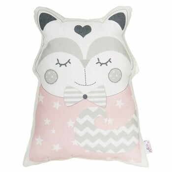 Pernă din amestec de bumbac pentru copii Apolena Pillow Toy Smart Cat, 23 x 33 cm, roz