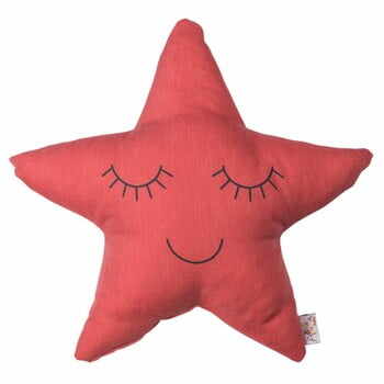 Pernă din amestec de bumbac pentru copii Apolena Pillow Toy Star, 35 x 35 cm, roșu