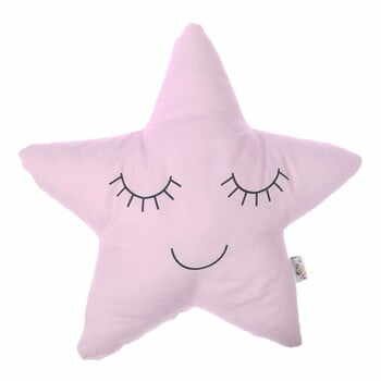 Pernă din amestec de bumbac pentru copii Apolena Pillow Toy Star, 35 x 35 cm, roz deschis