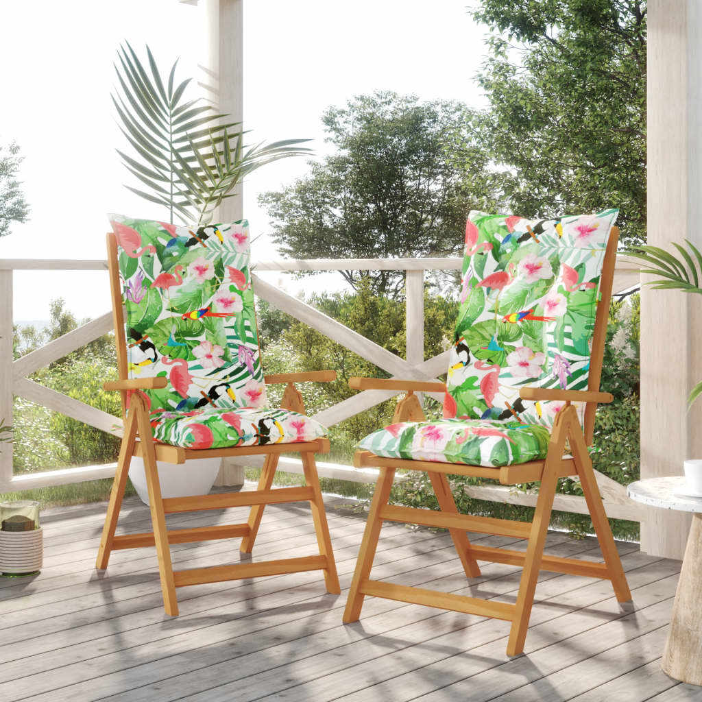 vidaXL Perne pentru scaun, 2 buc., multicolor, 120x50x7 cm, textil
