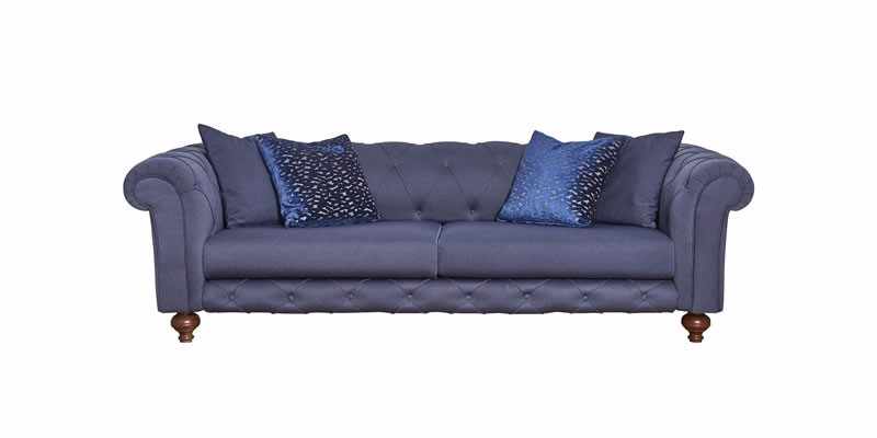 Canapea fixa tapitata cu stofa, 3 locuri Bristol Bleumarin, l240xA108xH73 cm