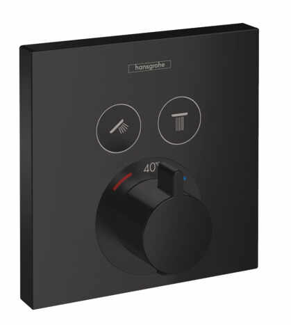 Baterie cada - dus termostatata Hansgrohe ShowerSelect cu montaj incastrat necesita corp ingropat negru mat