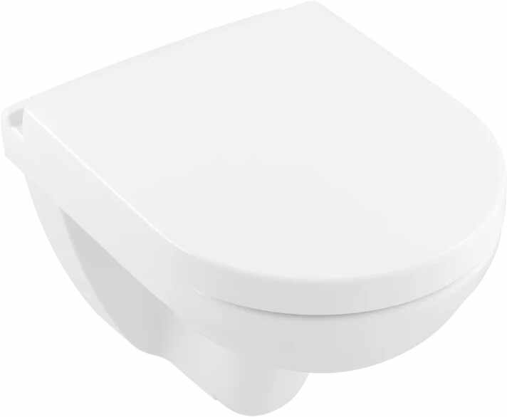 Set vas WC suspendat Villeroy & Boch O.Novo CeramicPlus 49x36cm Directflush si capac cu Inchidere lenta alb Alpin
