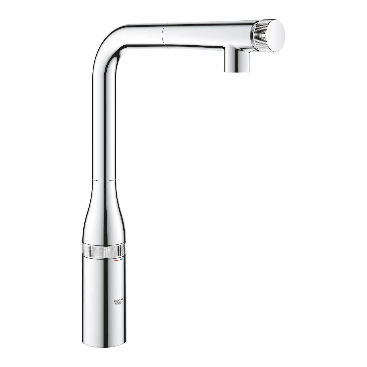 Baterie bucatarie Grohe Essence SmartControl cu dus extractibil pipa L crom