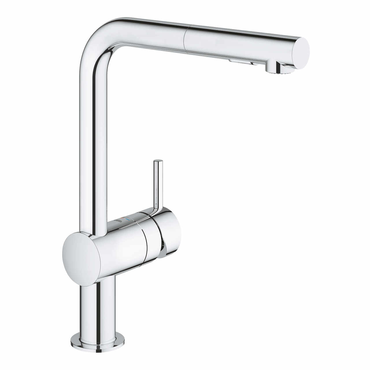 Baterie bucatarie Grohe Minta cu dus extractibil dual spray pipa L levier scurt crom