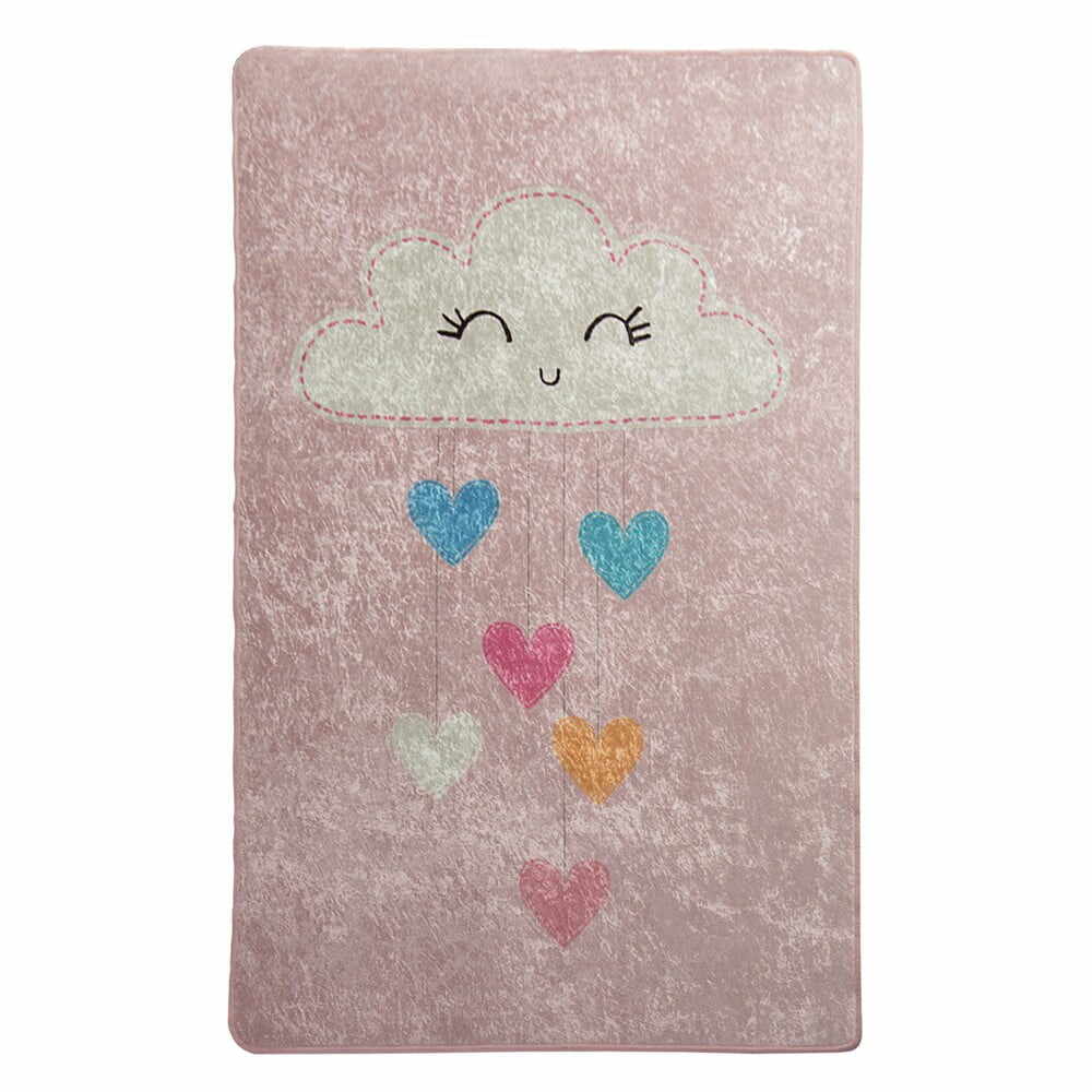 Covor antiderapant pentru copii Conceptum Hypnose Baby Cloud, 100 x 160 cm, roz