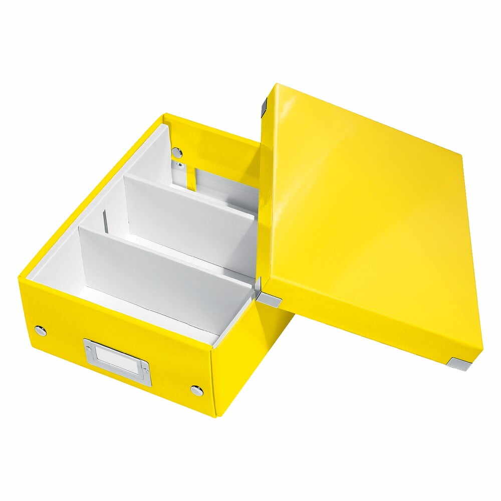 Cutie de depozitare din carton cu capac galbenă Click&Store - Leitz