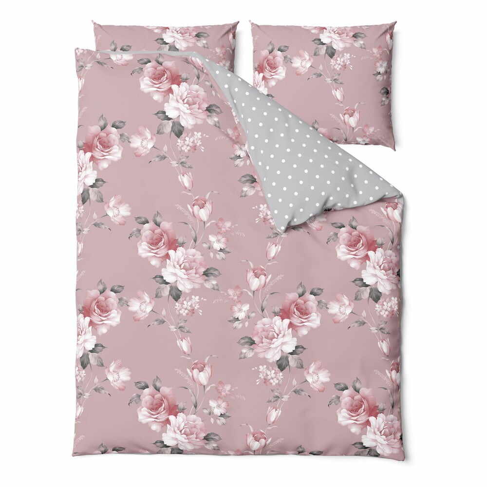 Lenjerie de pat din bumbac pentru pat single Bonami Selection Belle, 140 x 200 cm, roz
