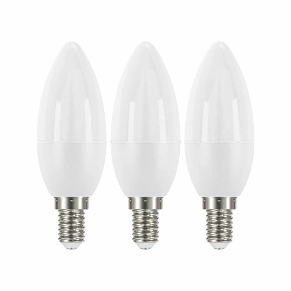 Set 3 becuri cu LED EMOS Classic Candle Warm White, 5W E14