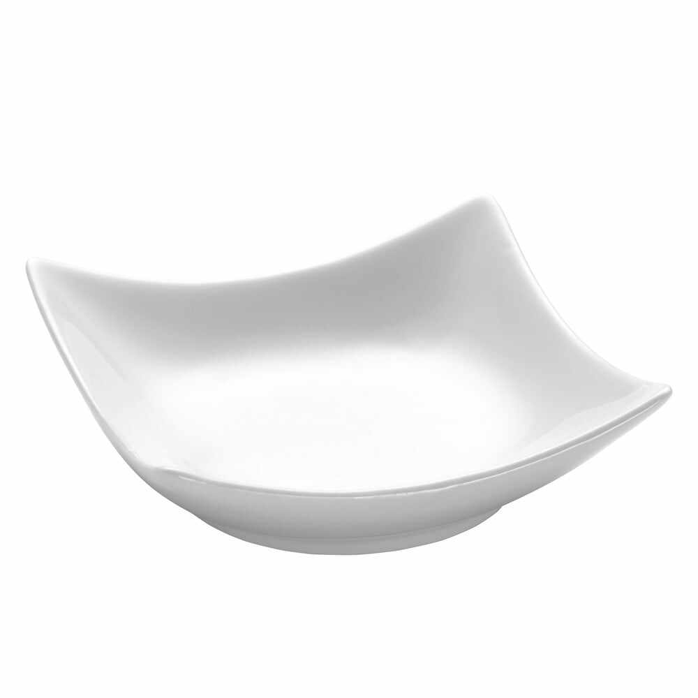 Bol din porțelan Maxwell & Williams Basic Wave, 10,5 x 10,5 cm, alb