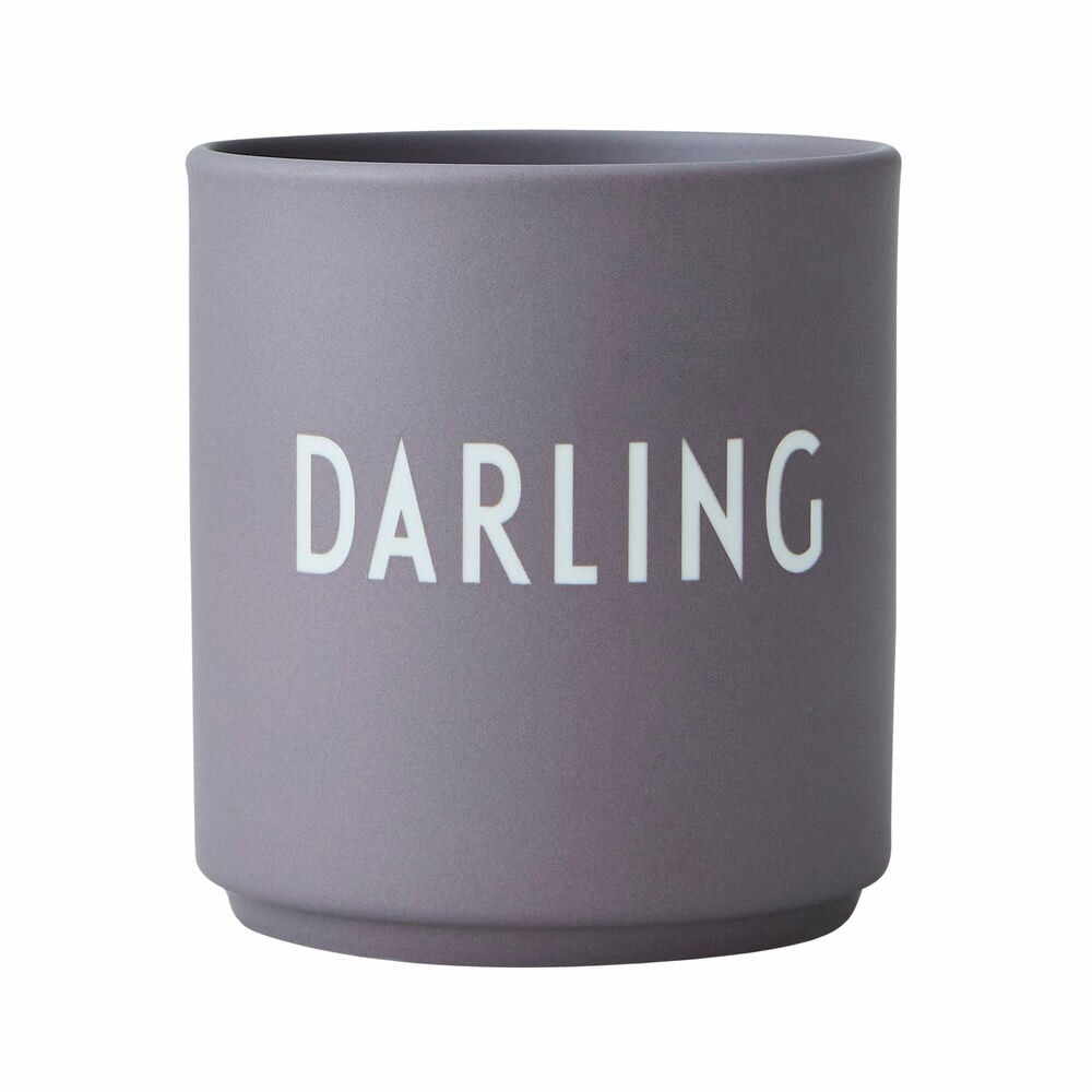 Cană din porțelan Design Letters Darling, 300 ml, gri