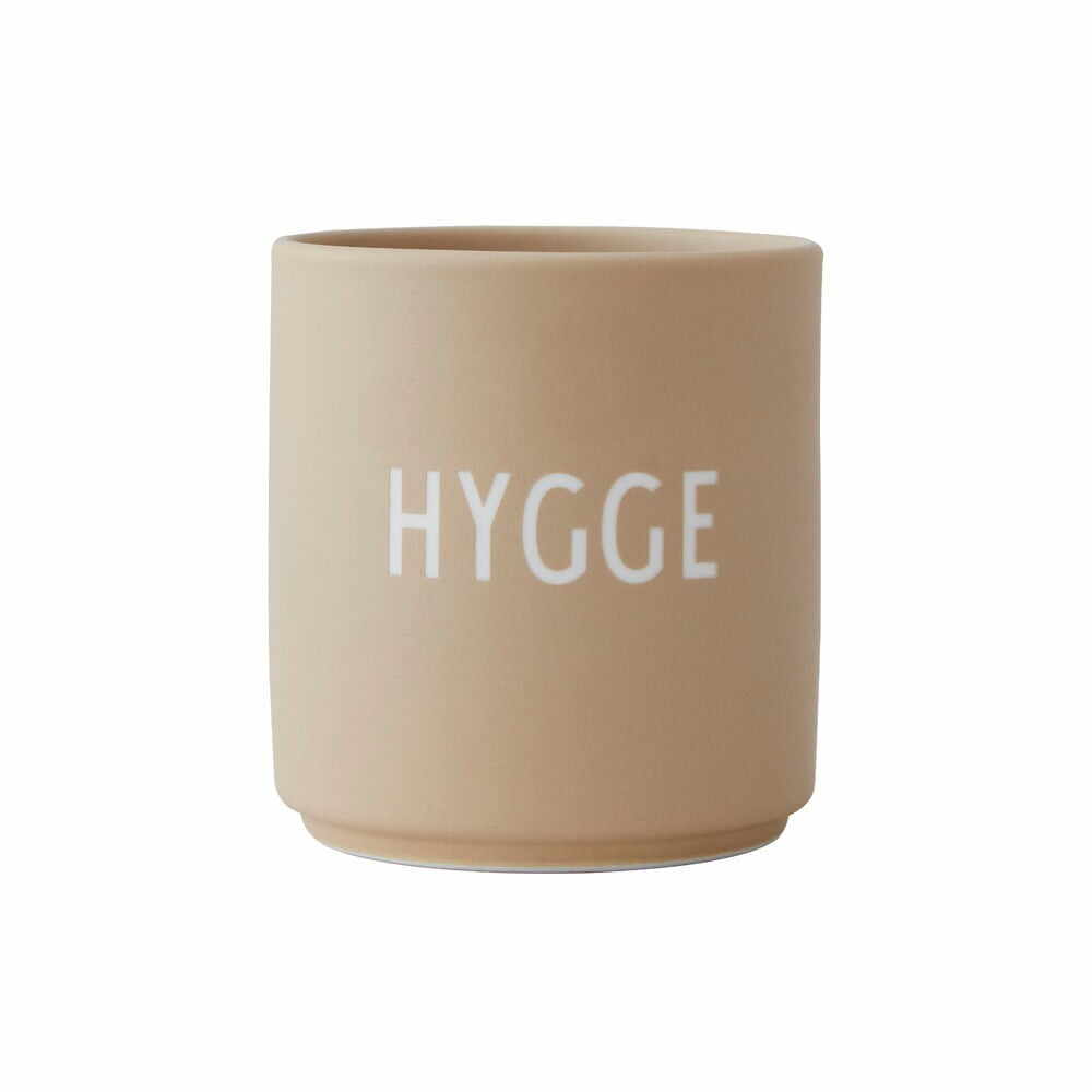 Cană din porțelan Design Letters Favourite Hygge, bej