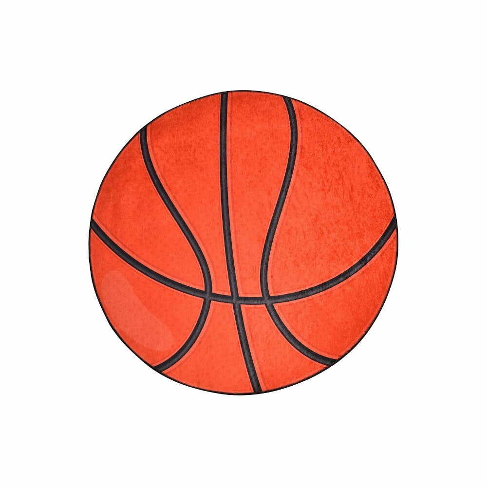 Covor antiderapant pentru copii Conceptum Hypnose Basketball, ø 140 cm, portocaliu