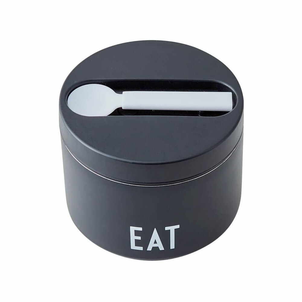  Cutie termos pentru gustare cu lingură Design Letters Eat, înălțime 9 cm, negru la pret 179 lei 