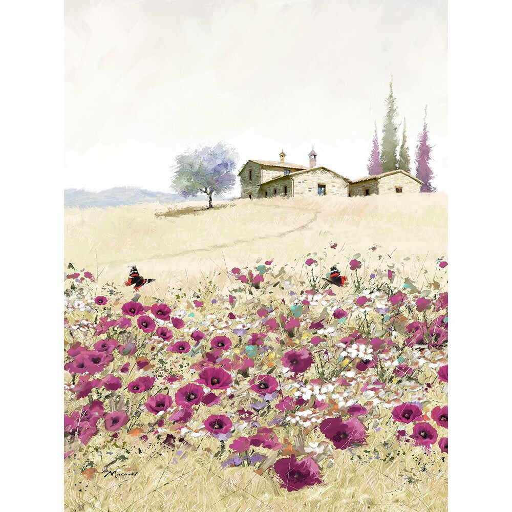 Tablou pe pânză Styler Violet Poppies, 50 x 70 cm