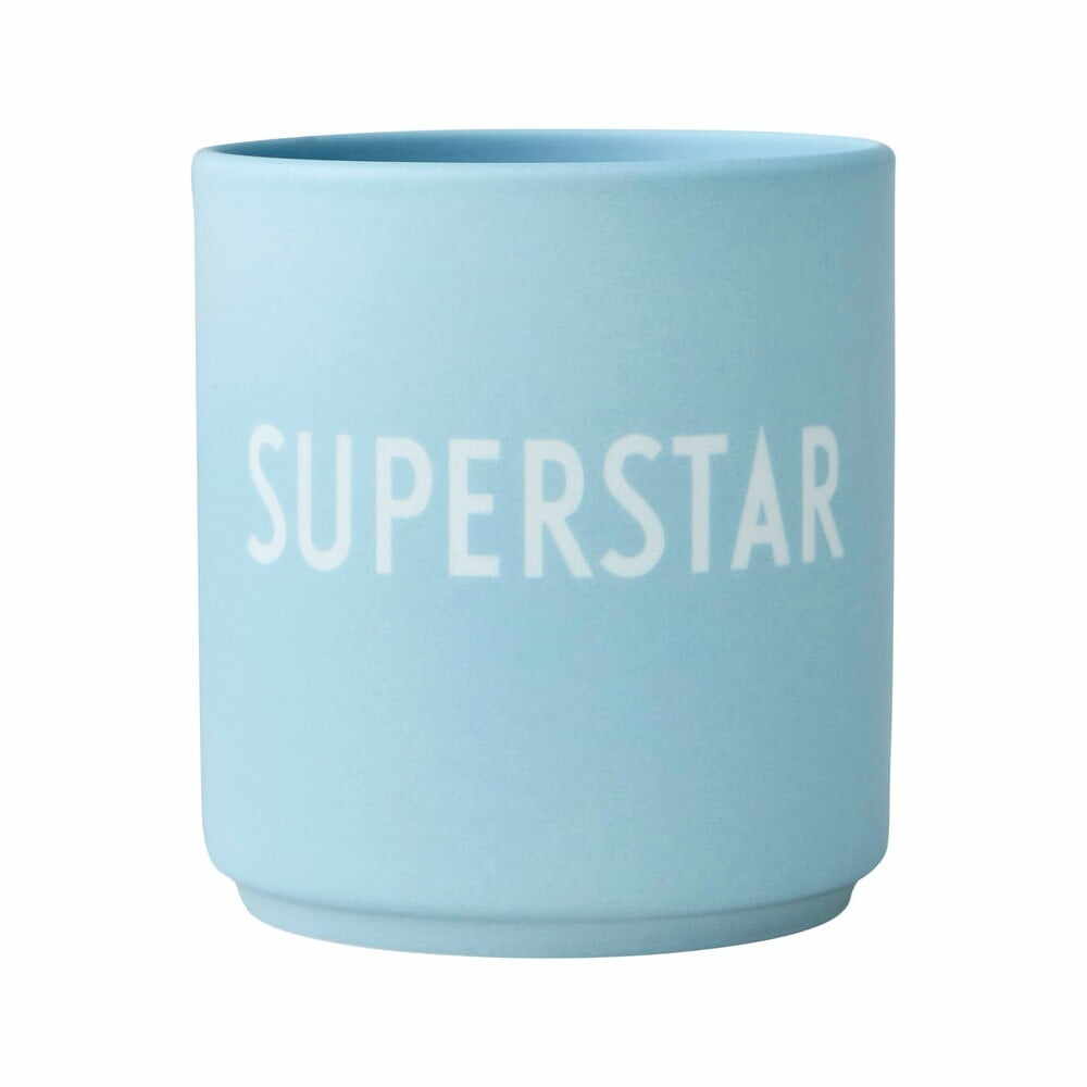 Cană din porțelan Design Letters Superstar, 300 ml, albastru